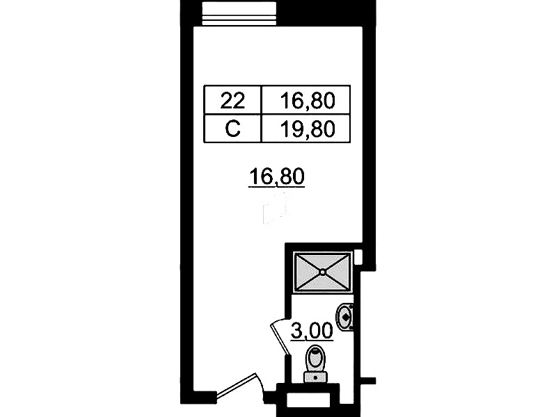 Квартира студия 20.23 м², 9/9 эт., Апарт-отель «Апарт отель Well»